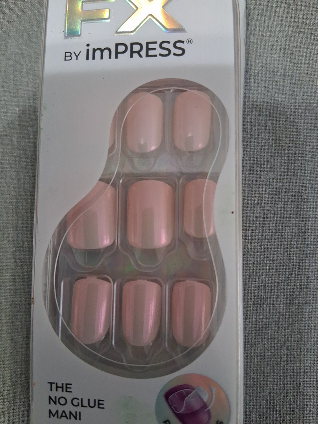 Color FX holographic Press On Nails Good Mood Light Pink 30Ct Short