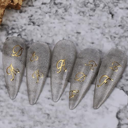 12 Sheets Letters Nail Art Stickers Decals 3D Self Adhesive Letters Nail