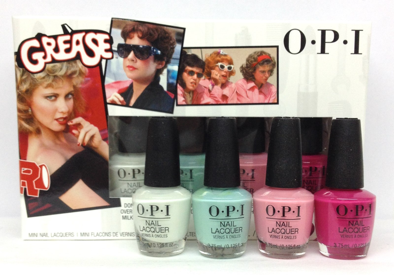 OPI MINI Nail Lacquer / Infinite Shine Kit – GREASE Collection – 4pcs x 1/8oz