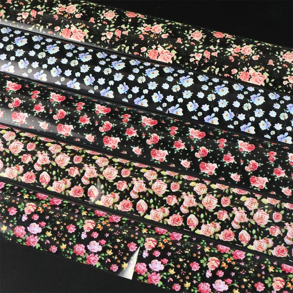 10 Rolls Flower Nail Art Foil Transfer Stickers Vintage Rose Floral Nail Foil Sh