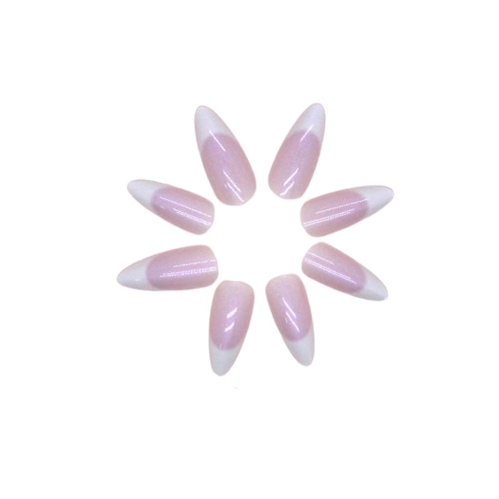 Press On Nails Reusable Almond French Nail Tips Nails Glue 5 Accessories