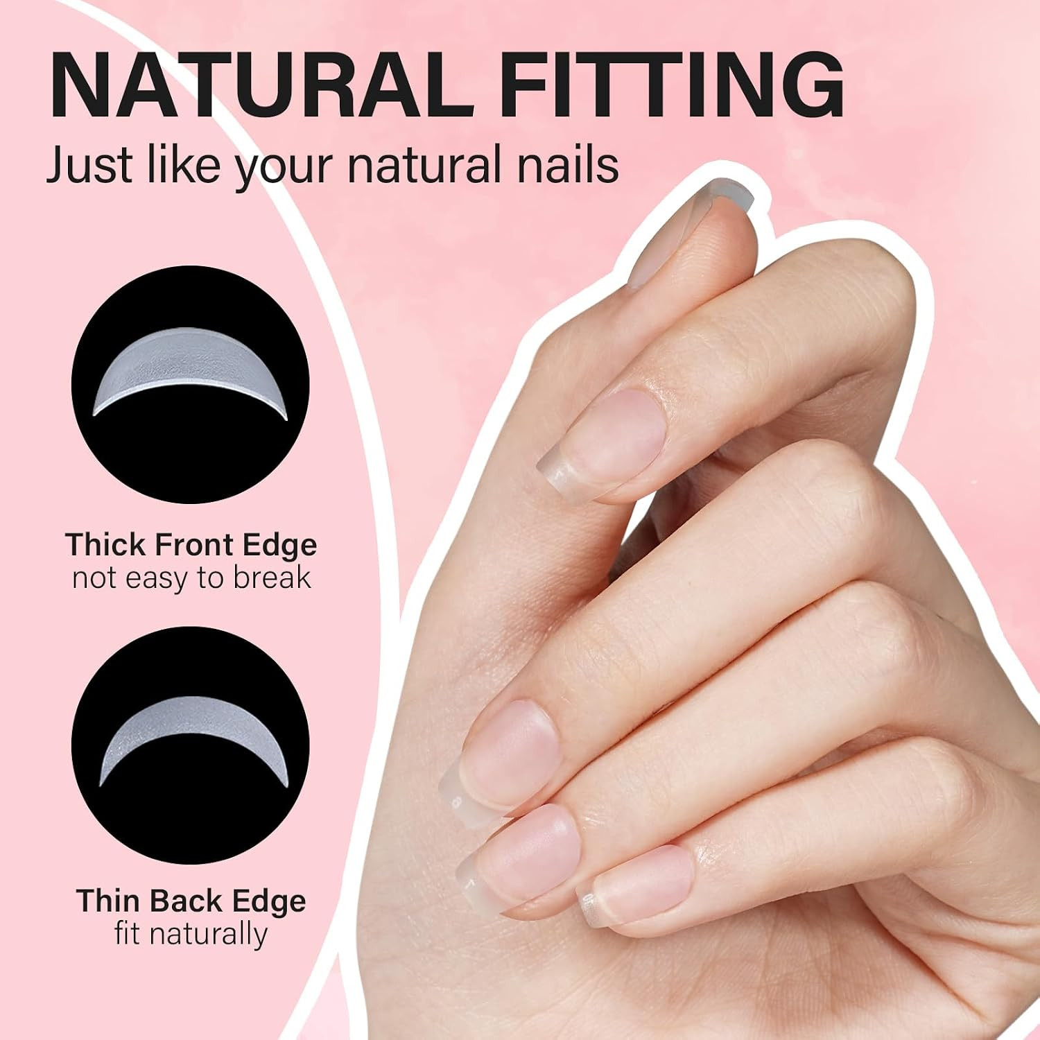 Extra Short Coffin Gel Nail Kit 240Pcs Full Nail Tips | 2 in 1 Nail Glue Base To