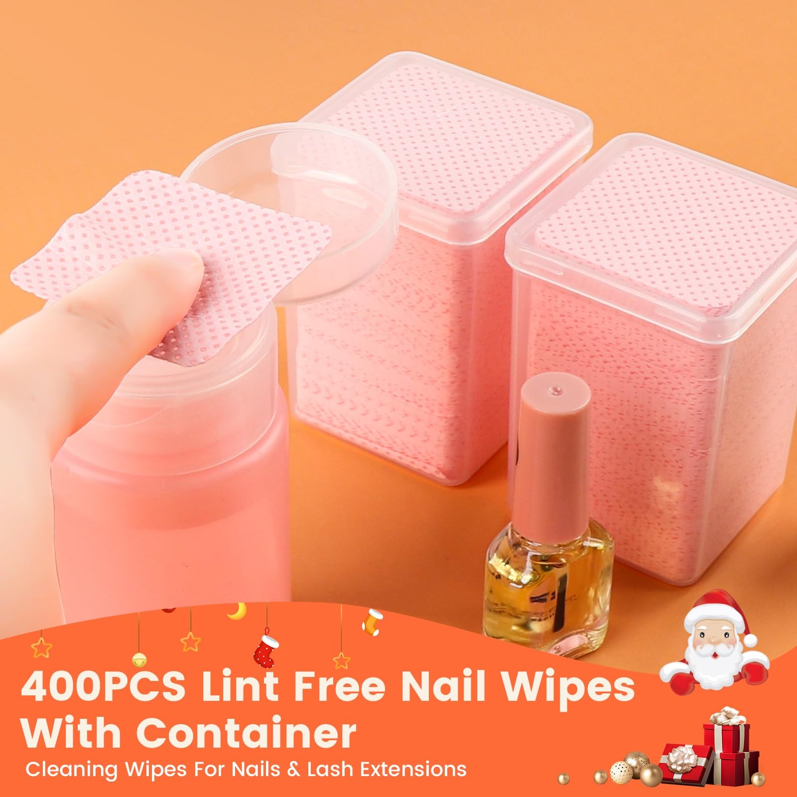 Corconess 400PCS Lint Free Nail Wipes with Dispenser – Gel Polish 2 in