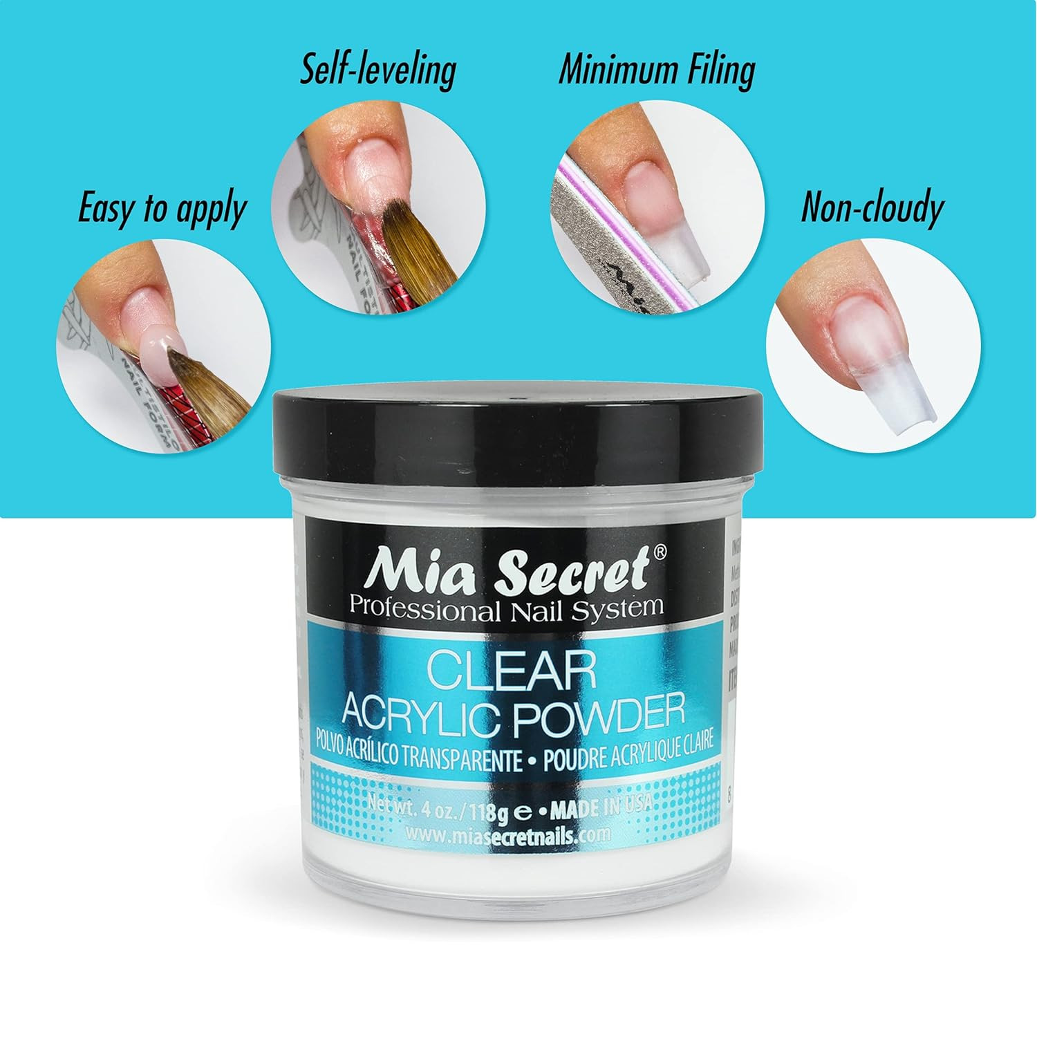 Clear Acrylic Powder 4Oz