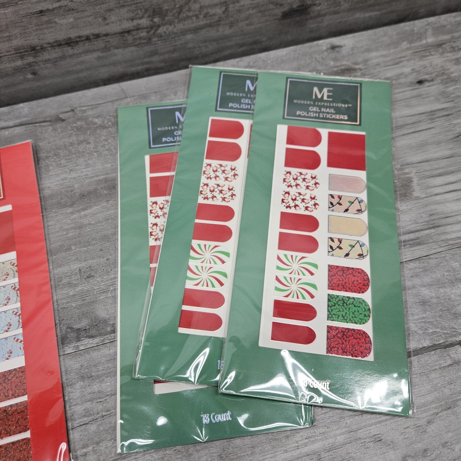 Modern Expressions ~Christmas Theme Gel Nail Polish Stickers Lot (6)