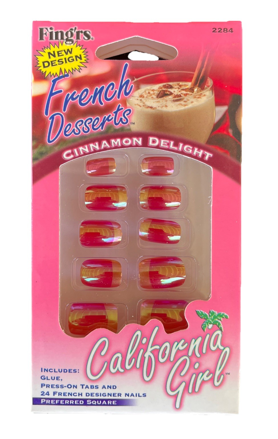 Fing’rs California Girl French Dessert Lot Of 10 Nails 24 pcs Cinnamon Delight