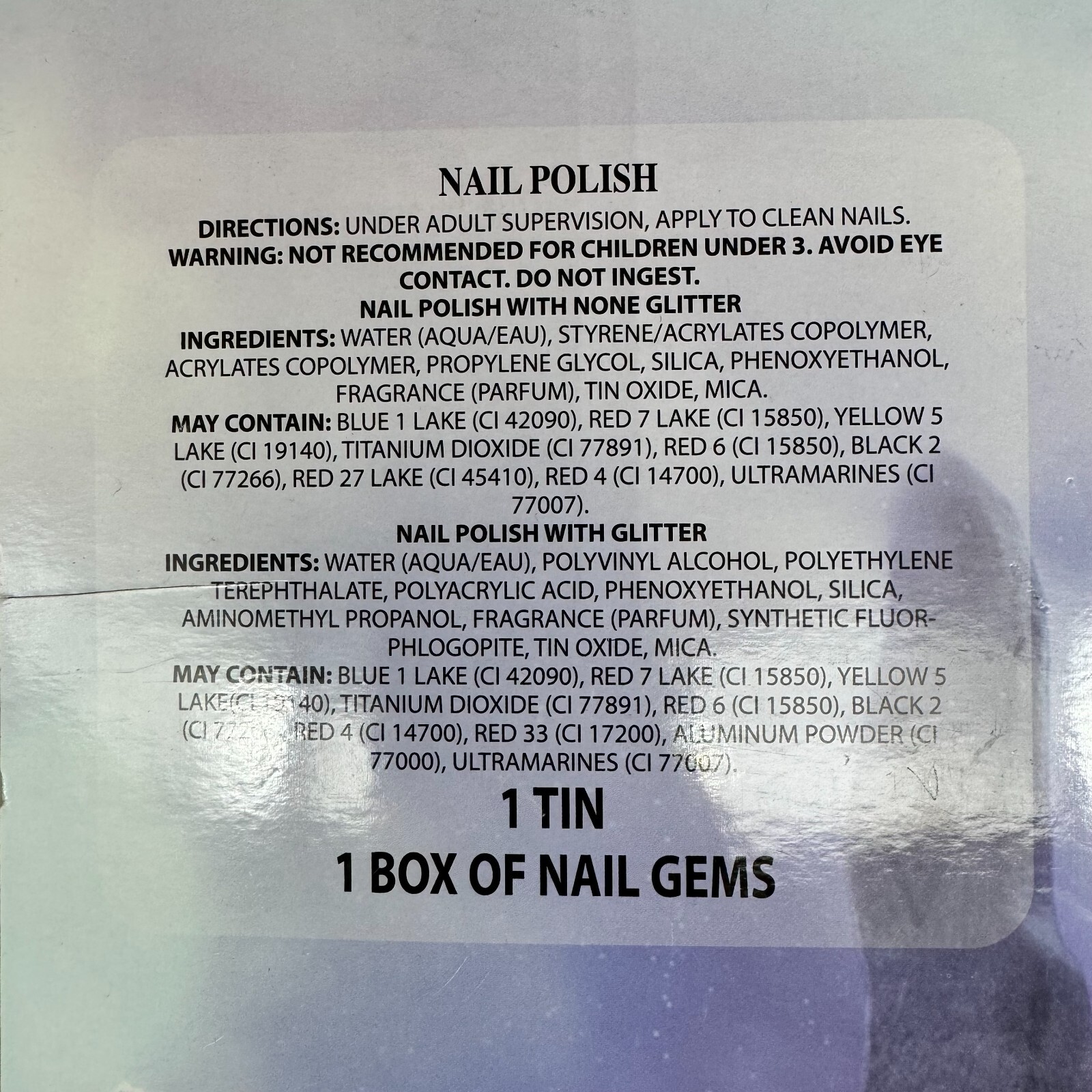 Disney Frozen Nail Polish / Glitters w Metal Tin (5 piece set) x 2 Pack