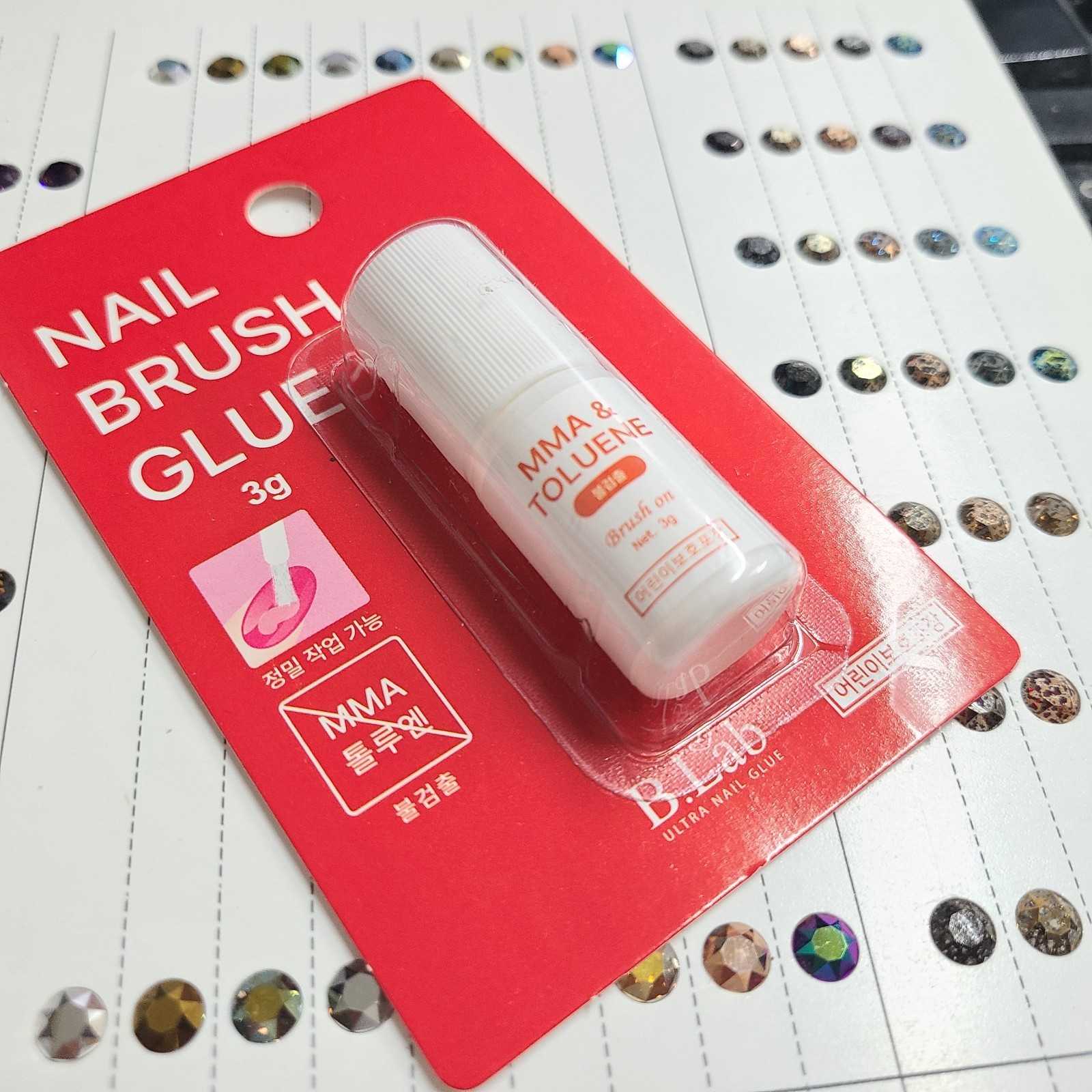 B.Lab Brush On Nail Glue Adhesive 3g 10g MMA Toluene Free Nail Tip Art K-Beauty