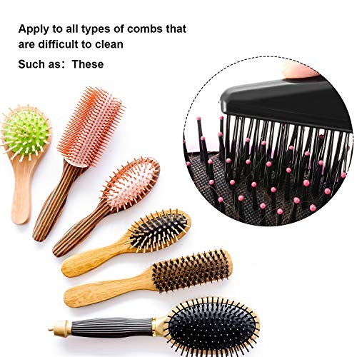 Yaomiao Hair Brush Cleaner Tool 2-in-1, Hair Brush Remover Rake for Black