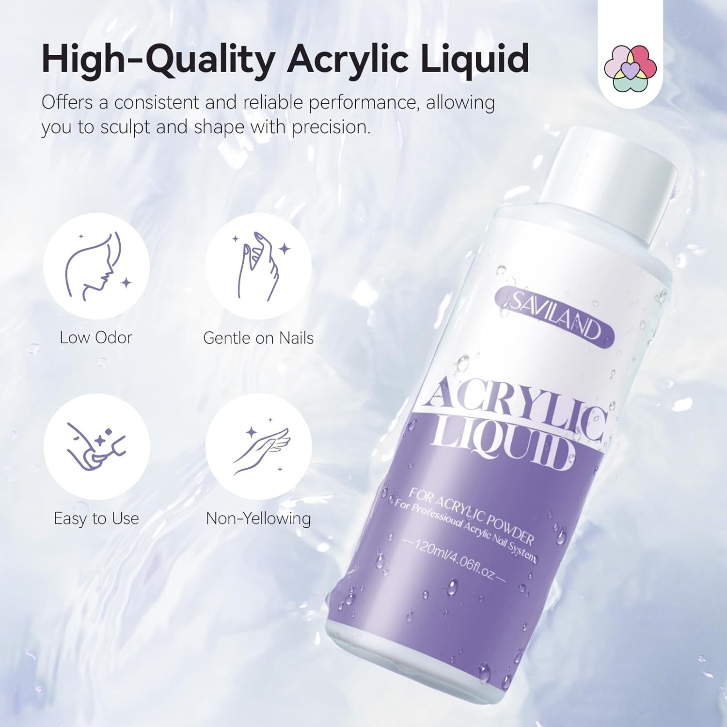 Healthy 4oz Monomer with Brush: Non-Yellowing Formula for Lasting Nails