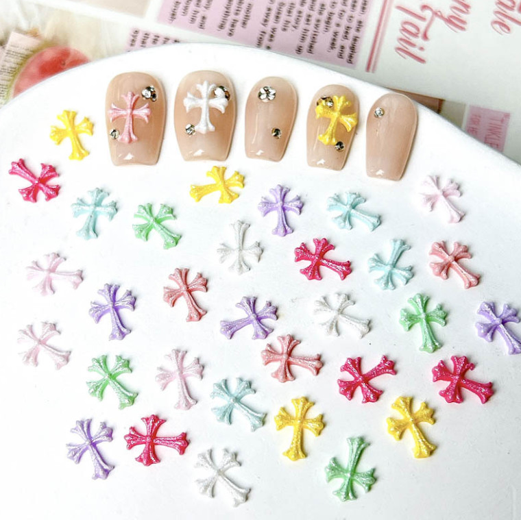 20Pcs Mixed Nail Art Charms Jewelry Accessories Resin Flat Back Cross DIY NH25
