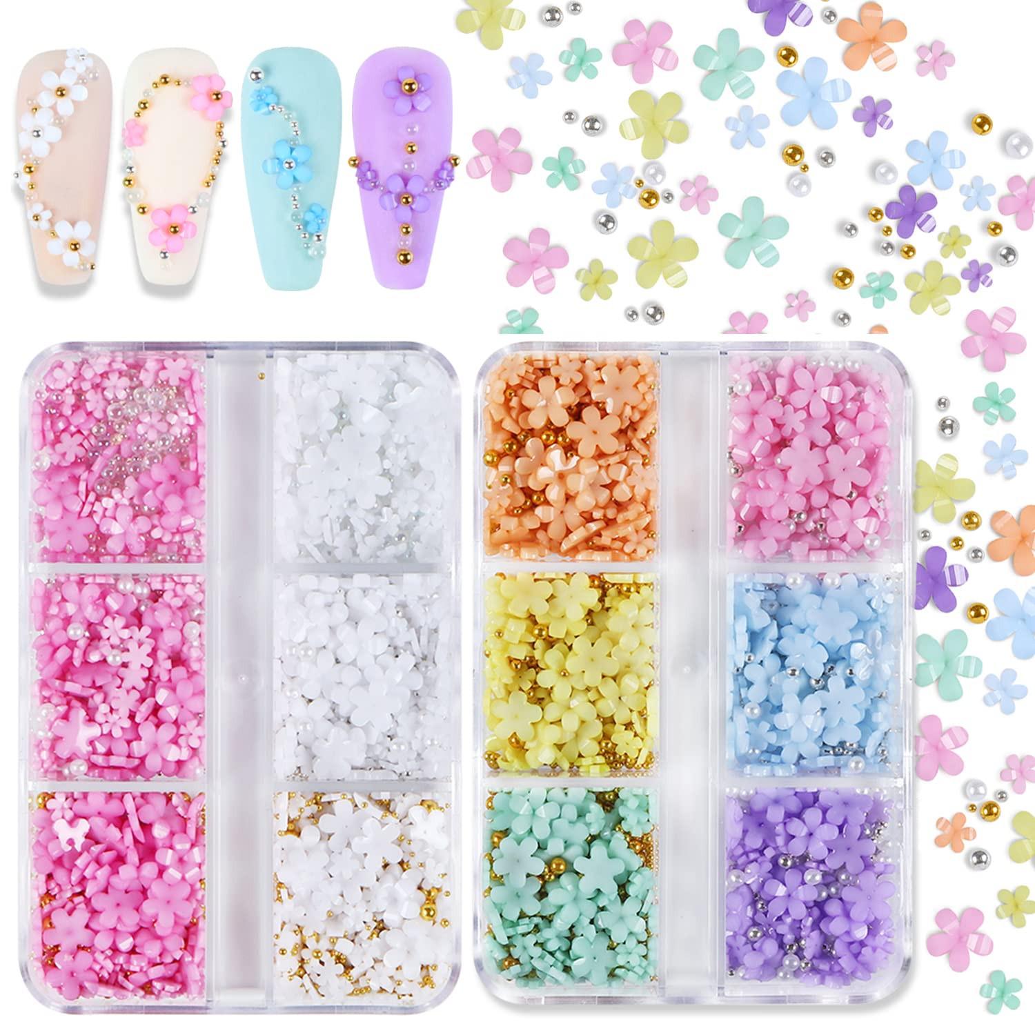 Nail Art 3D Acrylic Flowers Nail Charms Nail Design Supplies Decoration Accessor