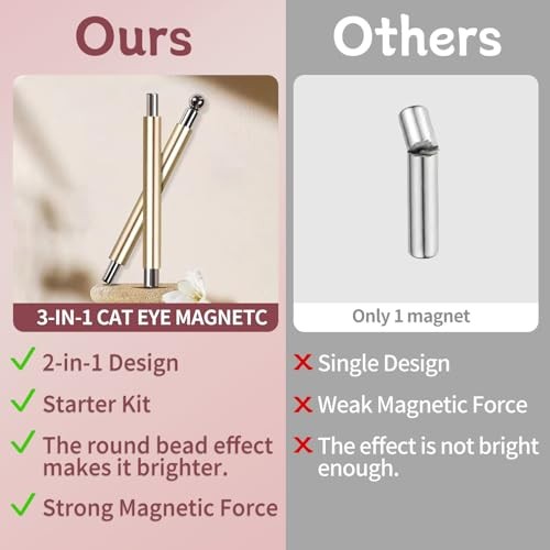 4-Piece Cat Eye Magnet Set – Nail Magnet, Heart-Shaped Nail Art Magnet, Gold