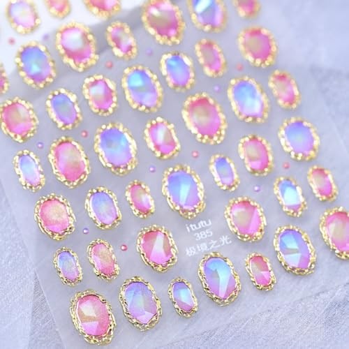 Gold Nail Stickers 5D Embossed Aurora Mirror AMIN Stickers Amin Stickers-26