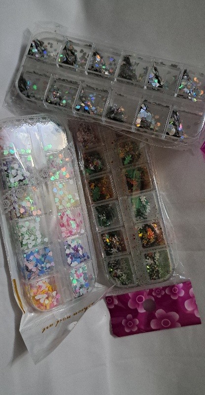 Autumn Christmas Nail Art Decoration Sequins bling Set 3 Boxes Set A