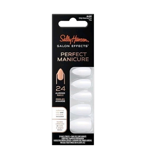 Sally Hansen SALON EFFECTS PERFECT MANICURE 24 ct ALMOND / ONLY HAVE ICE FOR YOU