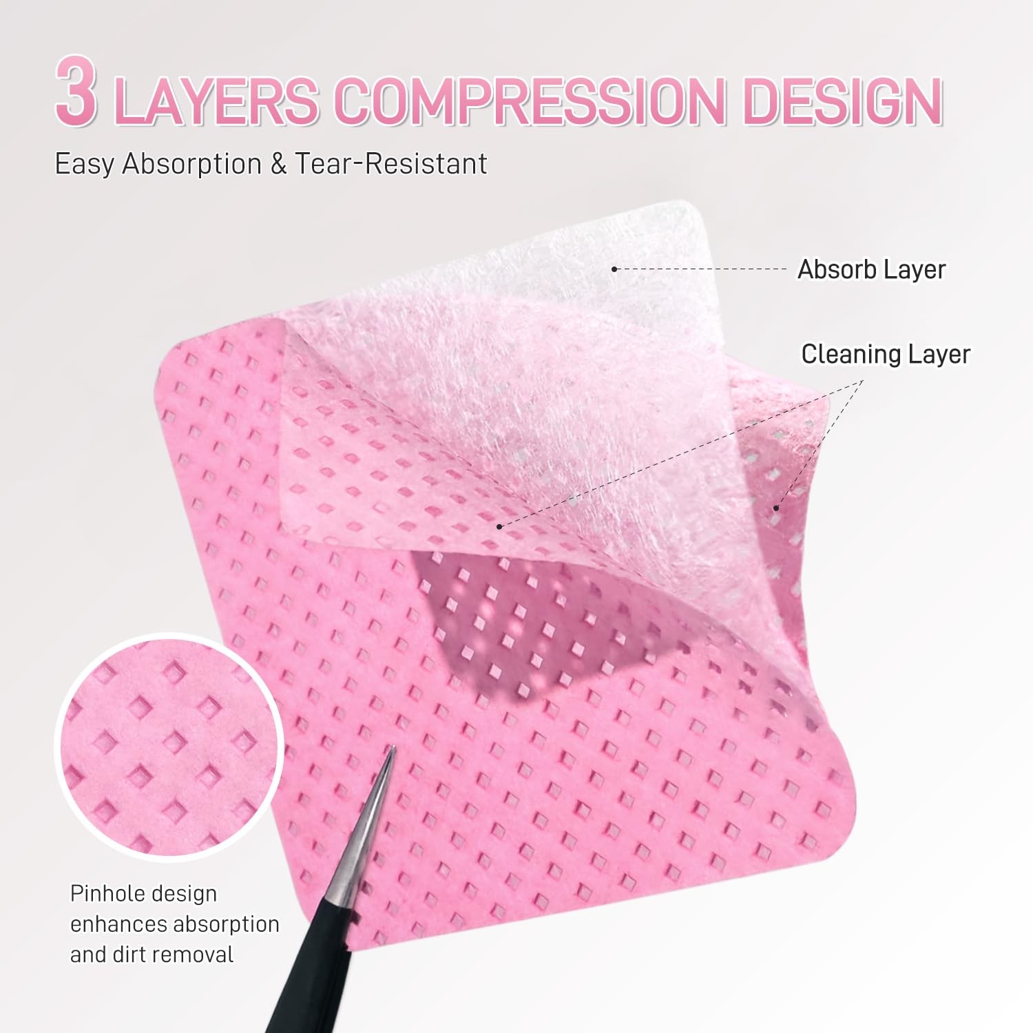 GAOY Lint Free Nail Wipes, 400 Pcs Polish Remover 1.89 in x