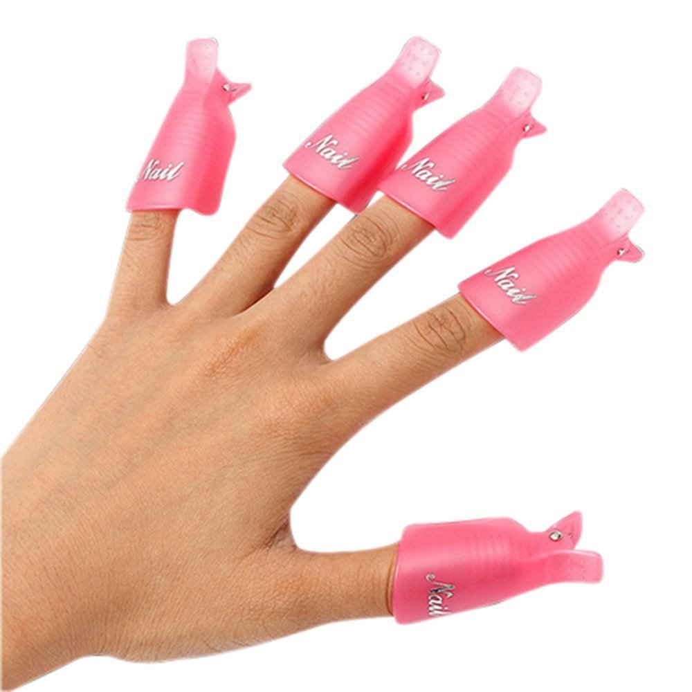 10 Wearable Soaker Wrap Cleaner Clip Cap Gel Polish Remover UV Acrylic Nail Art