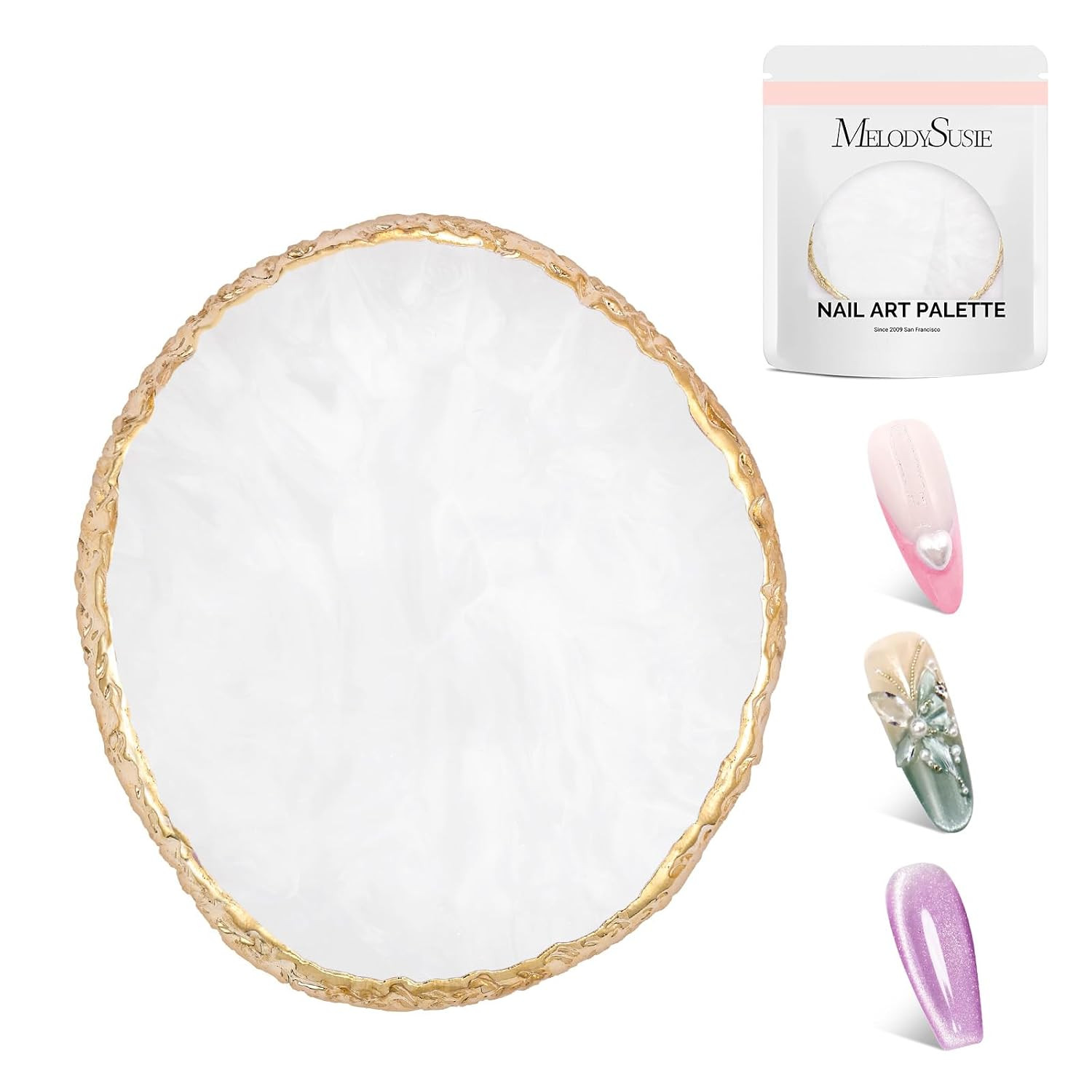 1Pc round Resin Nail Art Palette Color Mixing Board White | Professional Resin P
