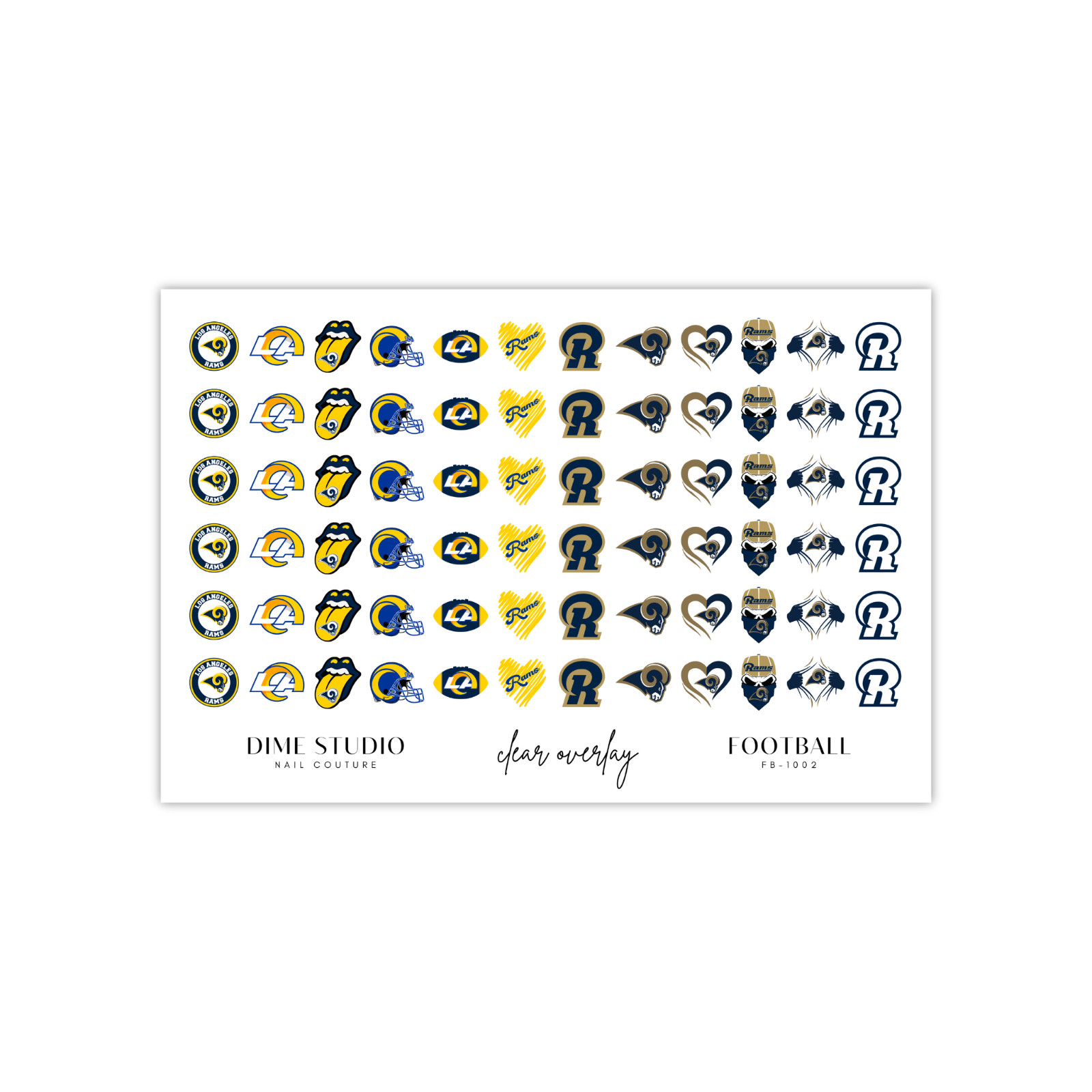 Los Angeles Rams Nail Decals Water Transfer Decals