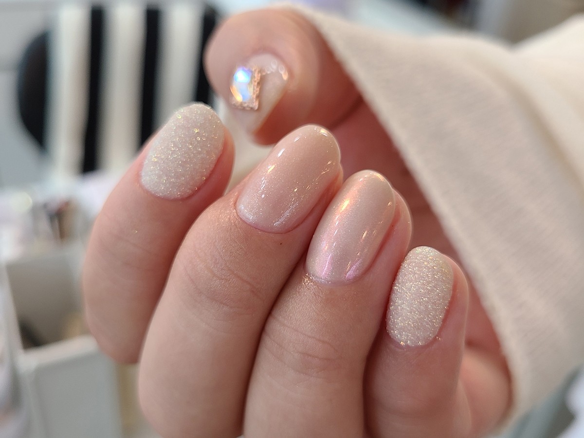 Bonnie B Wedding Nail Glitter Peach Gold Pearl Shimmer Fine Nail Art Powder