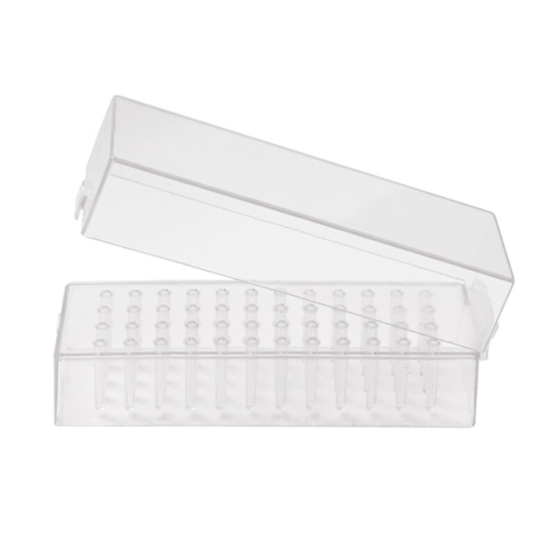 Clear 30/48 Holes Nail Drill Bits Holder Manicure Equipment Organizers Box