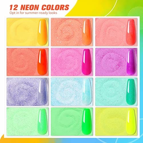 12 Jar Set NEON Nicole Diary Acrylic Powder Prof Starter Kit Brand New Unused