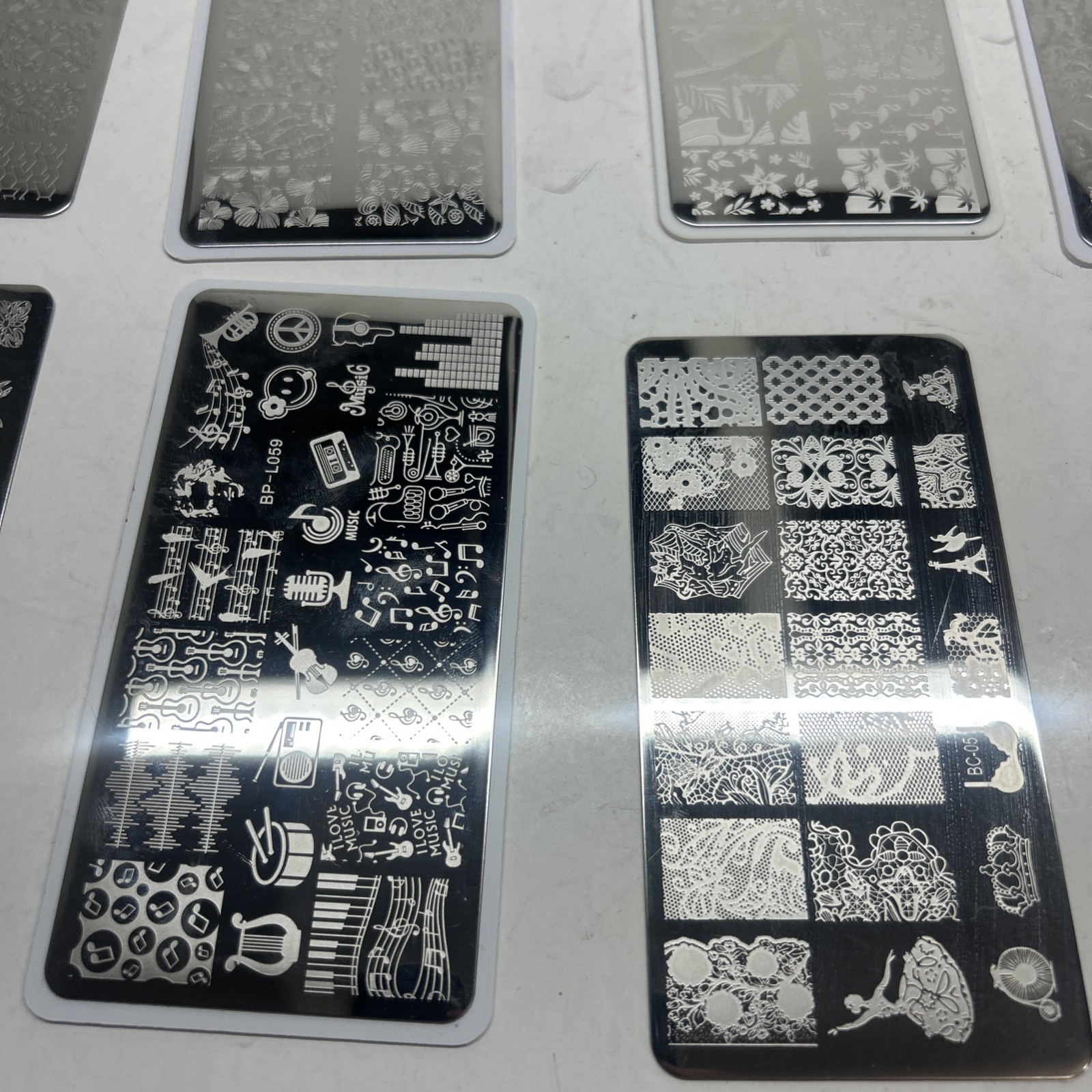 3 Whats Up Nail Stamping Plates Stainless Steel A011 Nature, B034 Abstract, B039