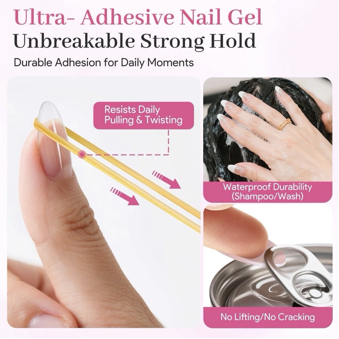 QIEK Nail Tips Gel Glue 15g – Lamp Curing Solid A-Nail Glue