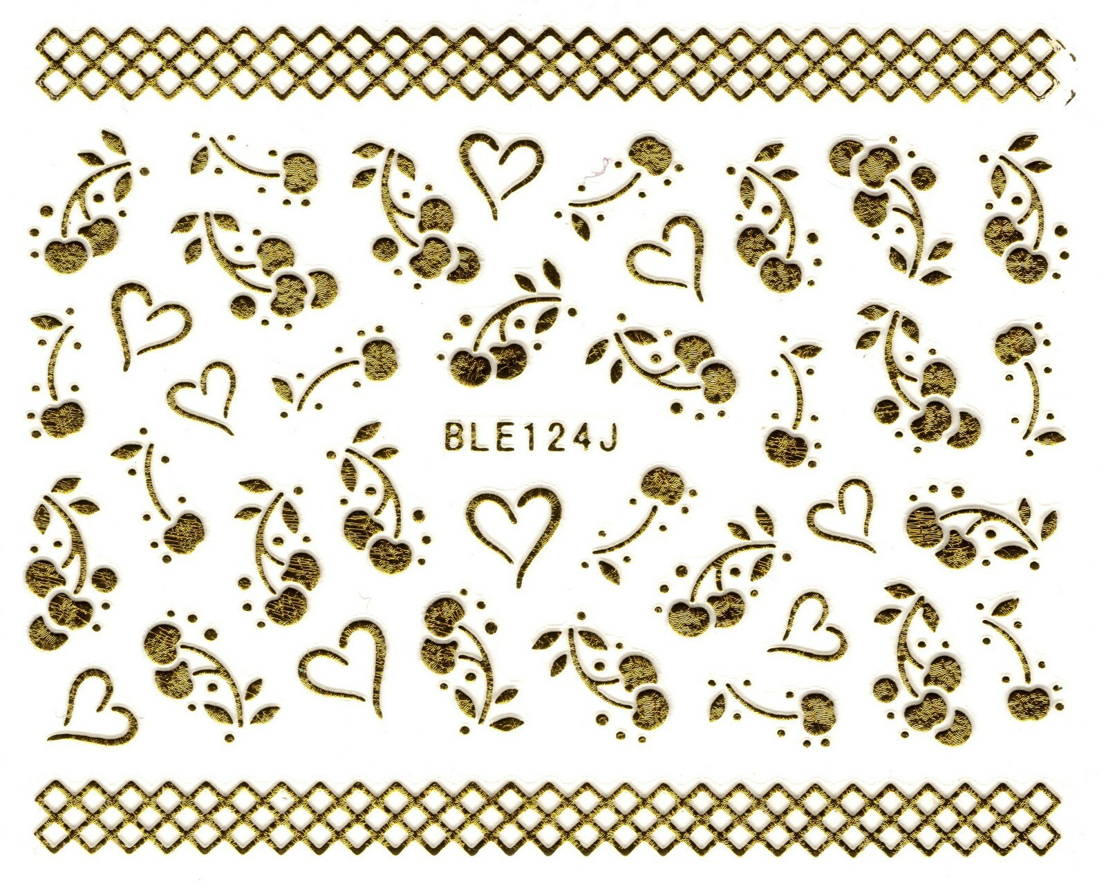 Nail Art 3D Decal Stickers Gold Chain Line BLE124J
