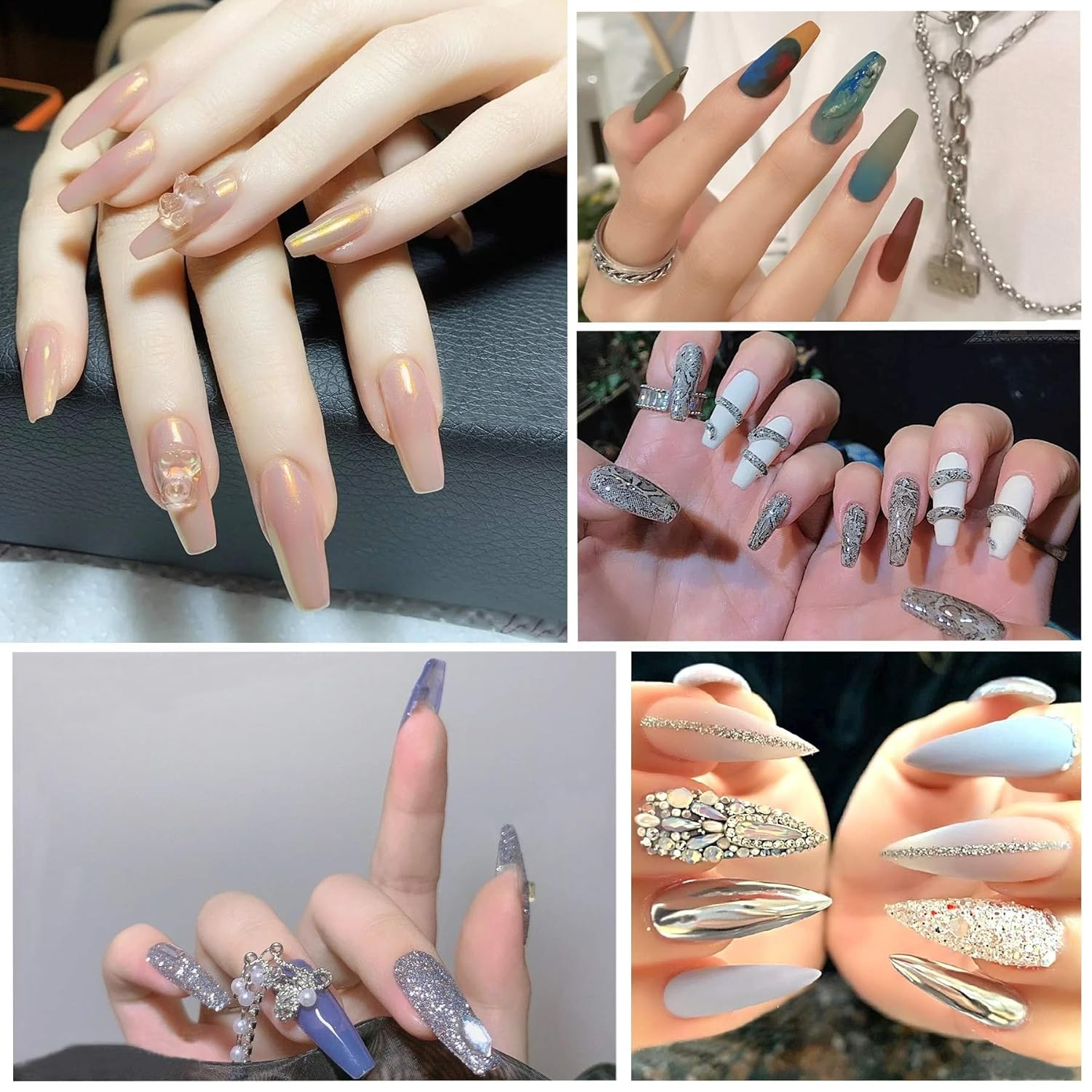 Durable 1000PCS Nail Tips – Glossy Ballerina Acrylic Extensions for Creative Art