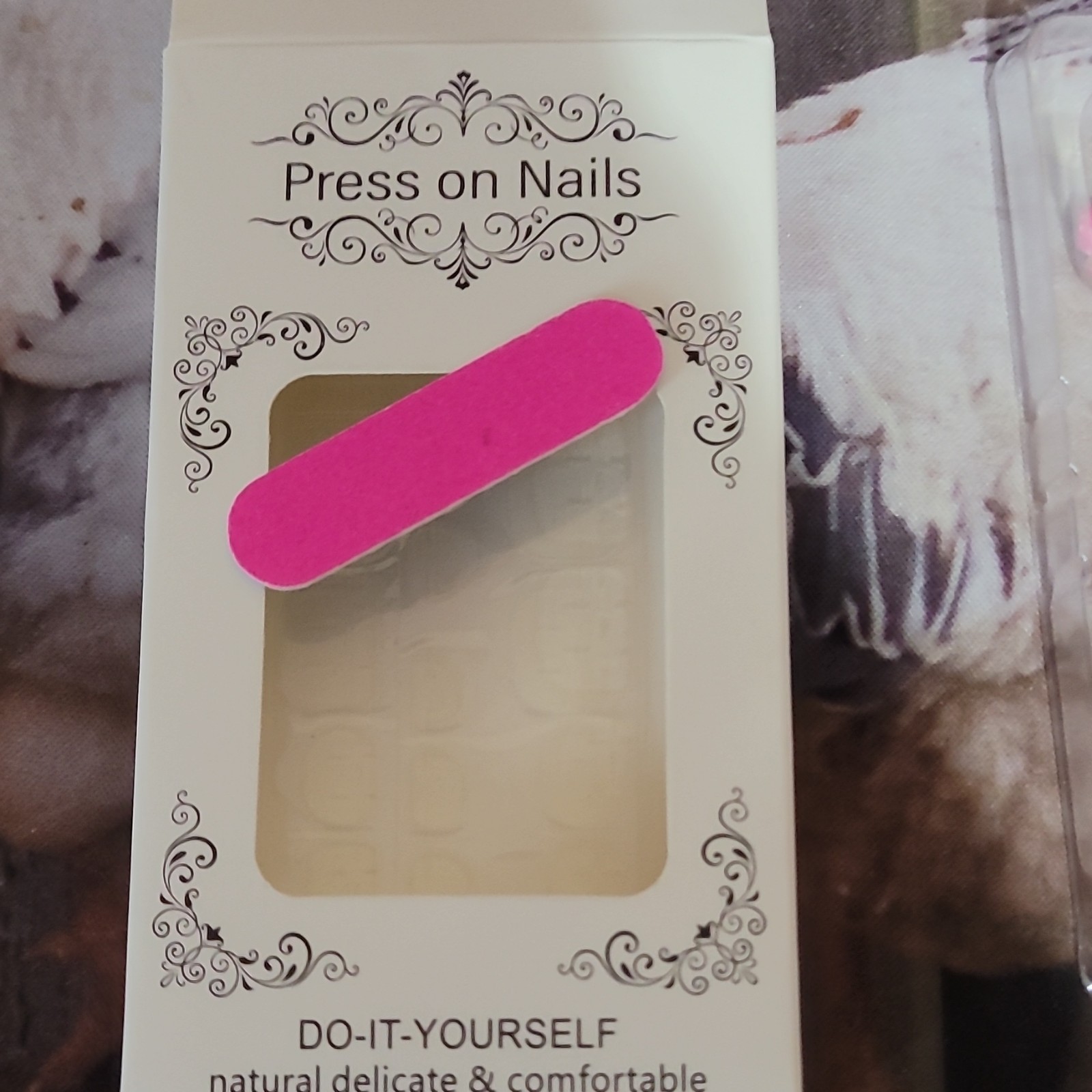Pre-Designed Press-On ToeNails Short Square Pink White Polka Dot
