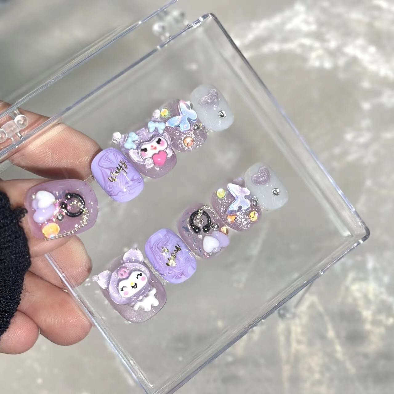 Kuromi Kawaii Artisan Press On Nails