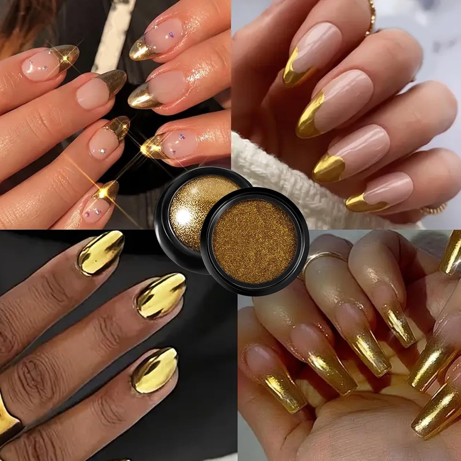 Holographic Gold Chrome Nail Powder Glitter Dust for Nail Art & Decoration
