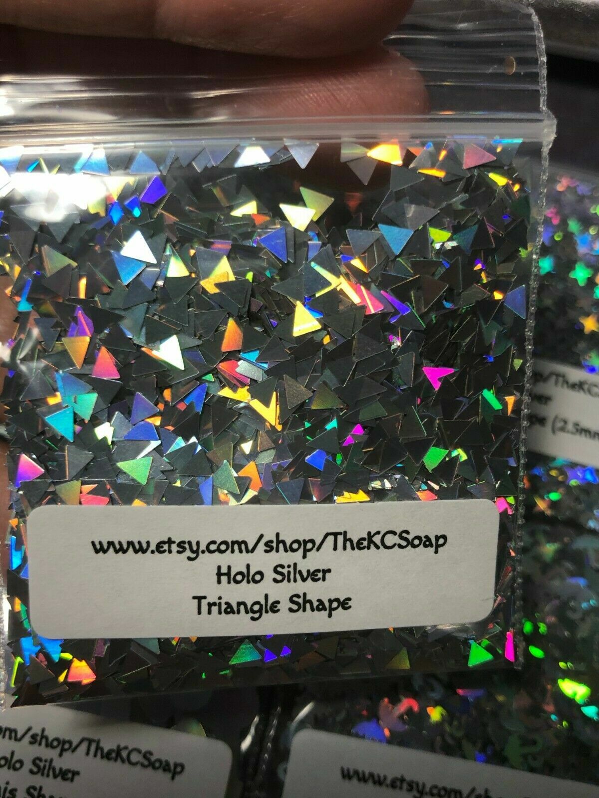 Solvent Resistant Holographic Triangle glitter epoxy tumbler Nail Acrylic 50G