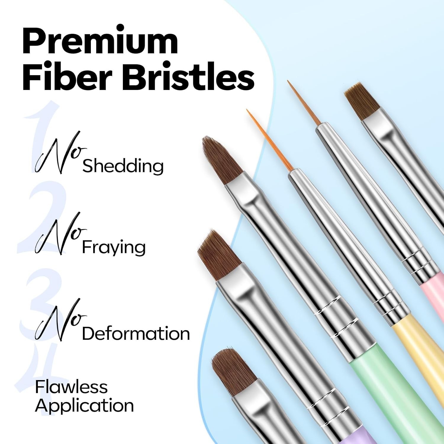 Lightweight 6-Piece Nail Art Brushes – Ideal for Precision Nail Painting
