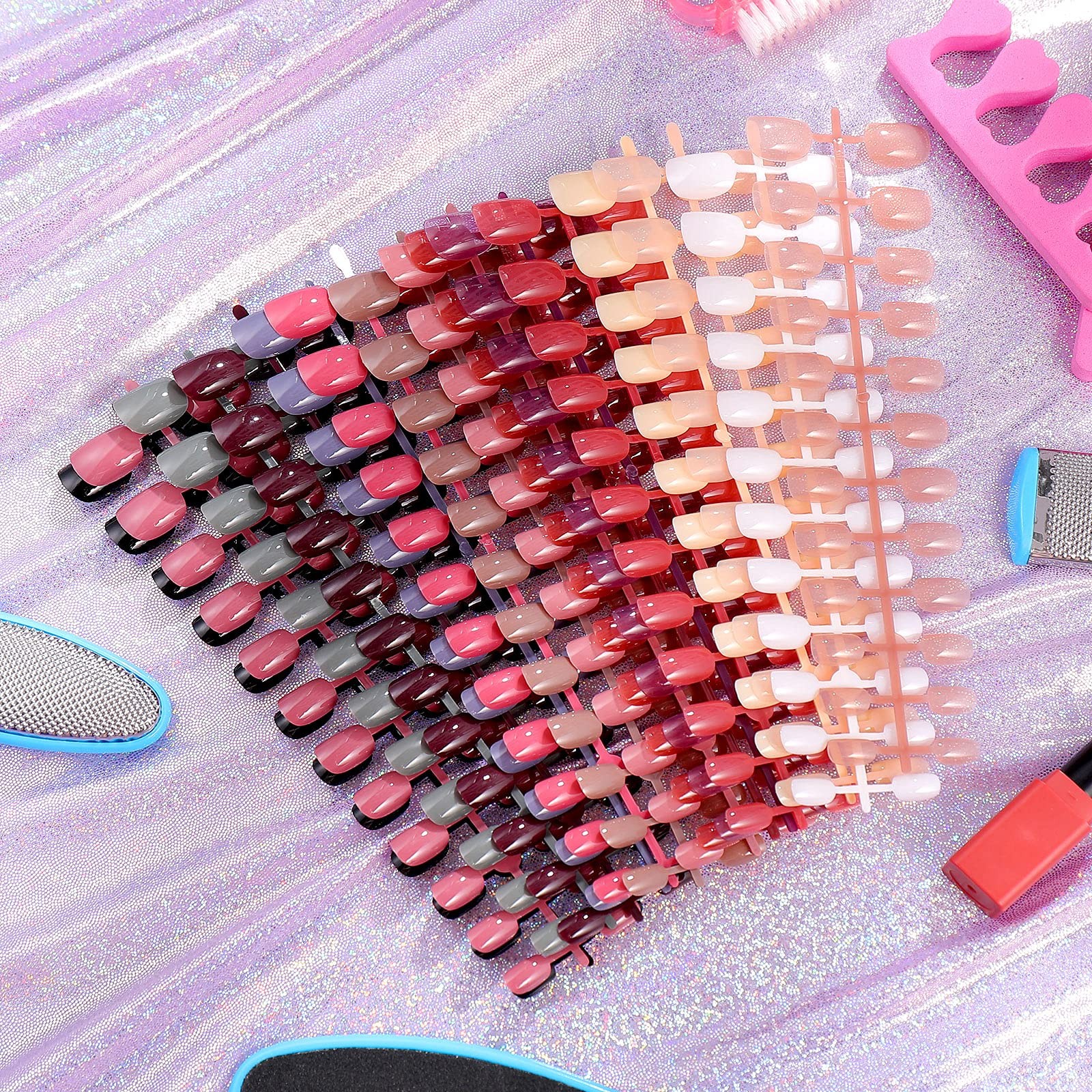 720 Pieces Short False Nails Medium Square Artificial Fake Nails Full Cover F…