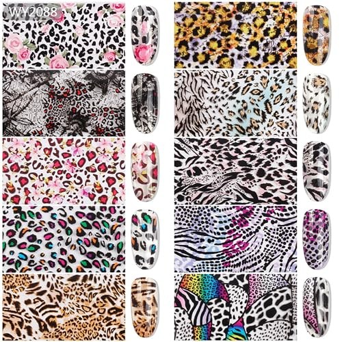 Nail Foil – Leopard Print, Nail Design Foils Stickers Decals Style 7