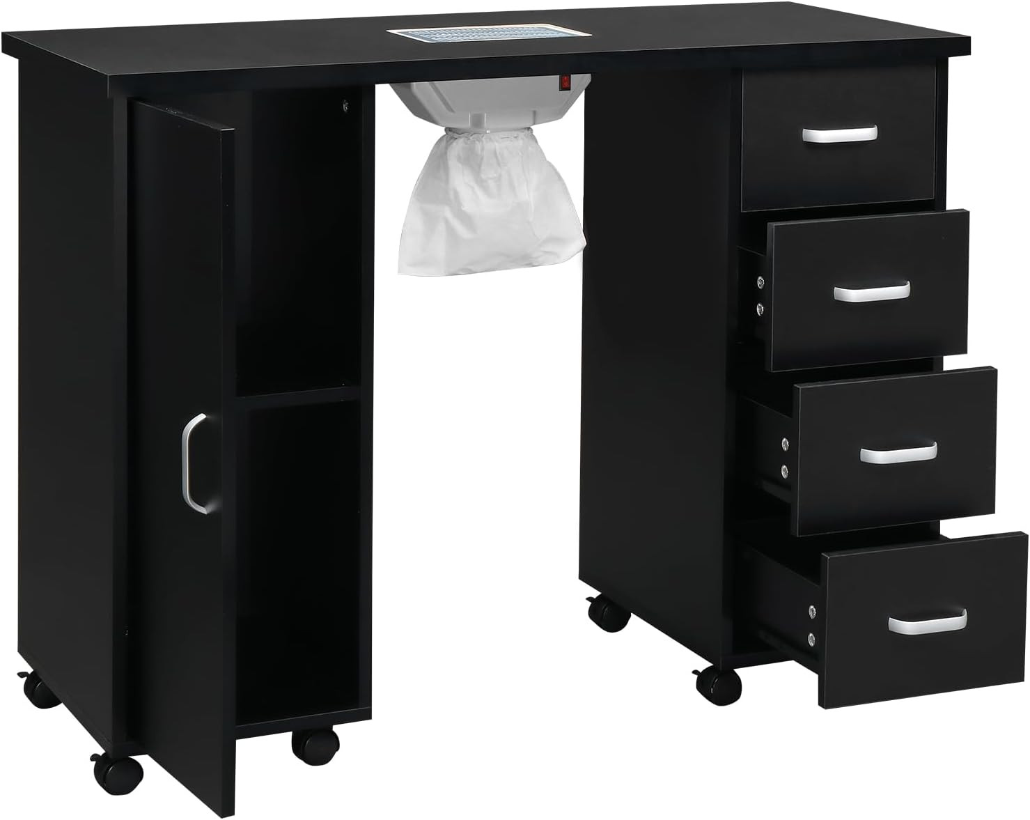 Nail Desk Manicure Table – Nail Tech Desk with Dust Collector – Nail Table with