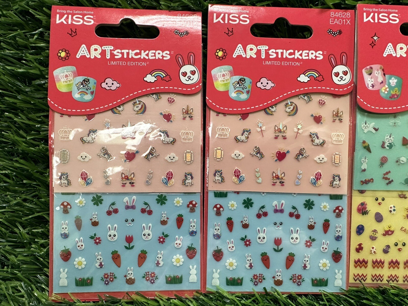 Mixed Kiss Art Nail Stickers 84629 & 84528 Easter Limited Edition W Kitten ~ 5