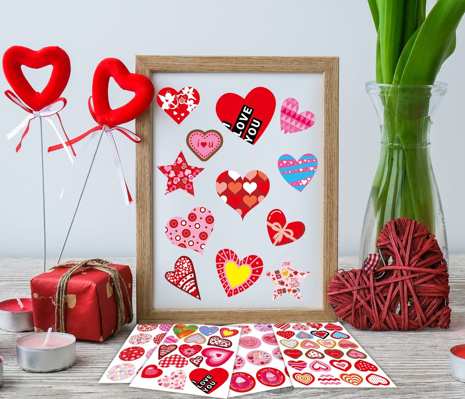 Valentines Stickers 440PCS Valentines Day Stickers for Kids Valentines Sticke…