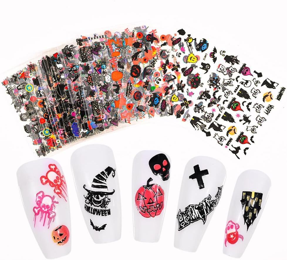 3000Pcs Christmas&Halloween Nail Stickers 60 Sheets Halloween AUG10 Aug10-15
