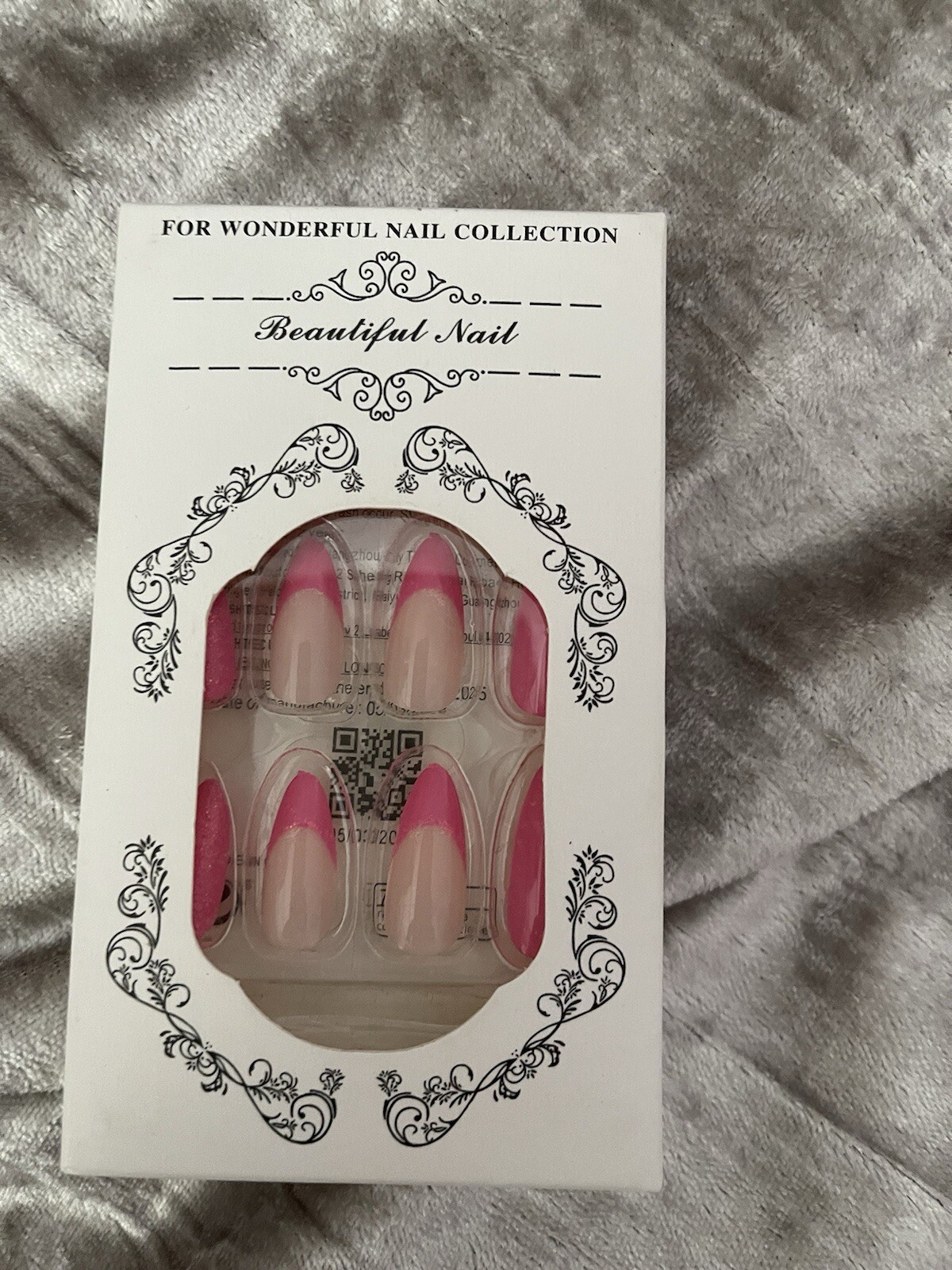 Nude & Hot Pink Nail Kit | 24-Piece Press-On Nails | New | French Tips & Solid