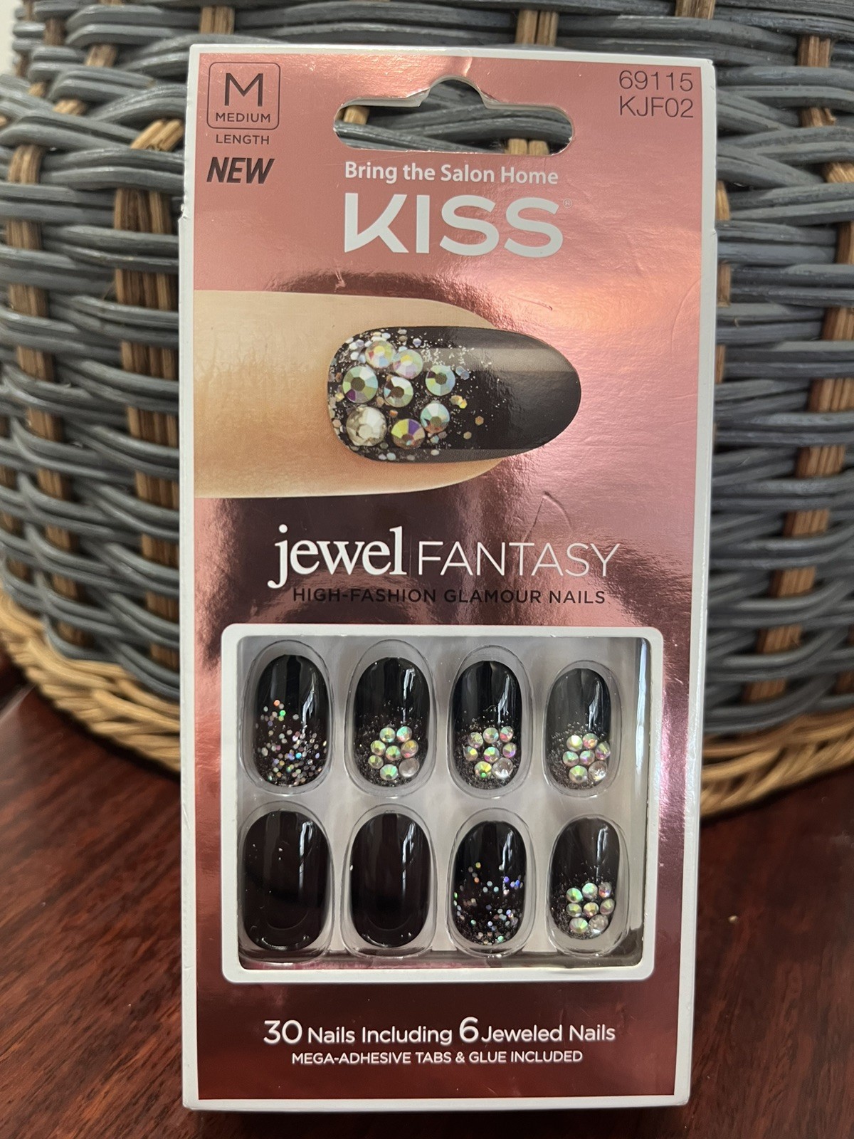 New Set Press-On Manicure Rhinestones: KISS Jewel Fantasy. Nail tabs Glue includ