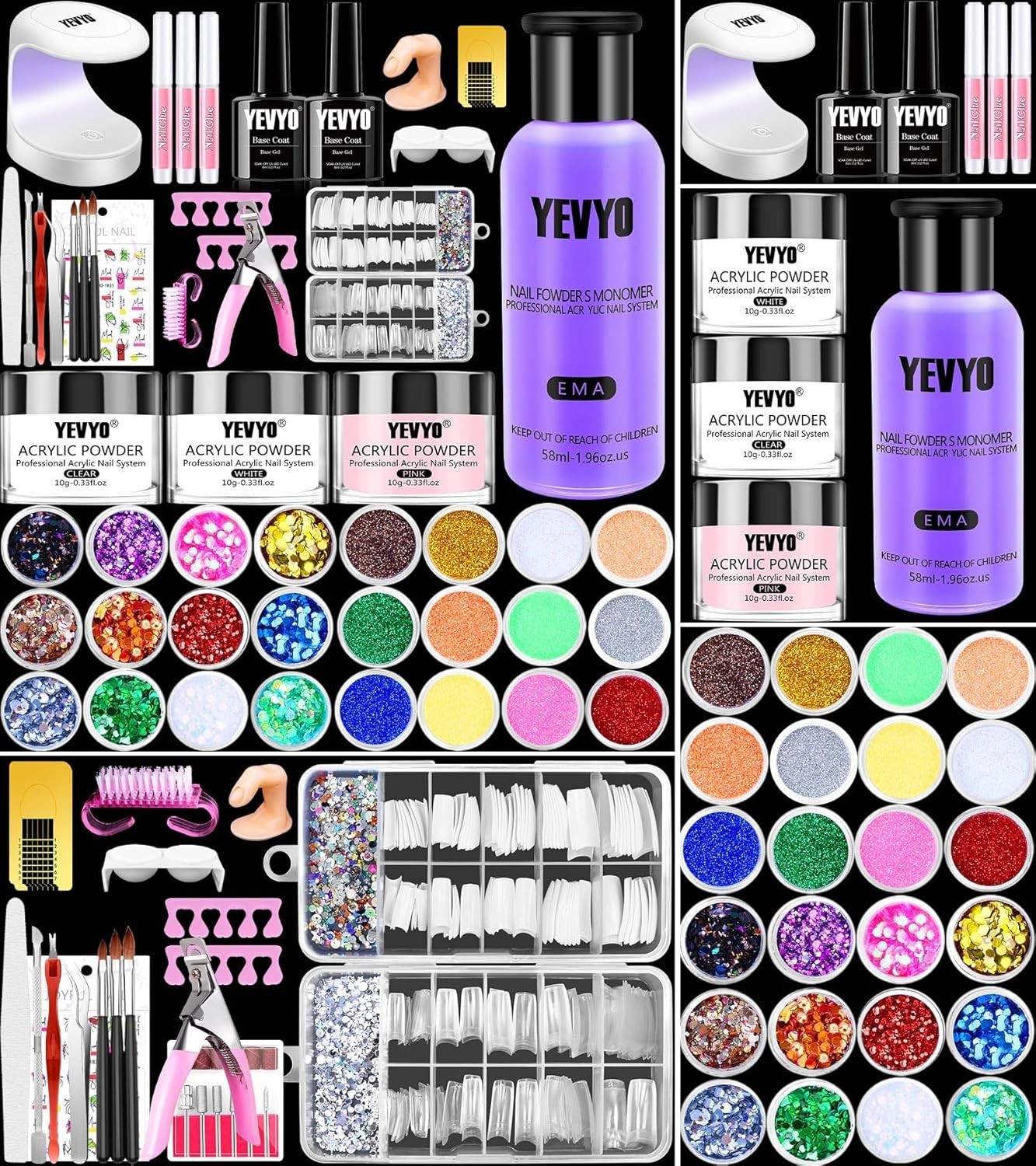 Acrylic Nail Kit with Everything for Beginners, Professional Nail Starter Kit ,