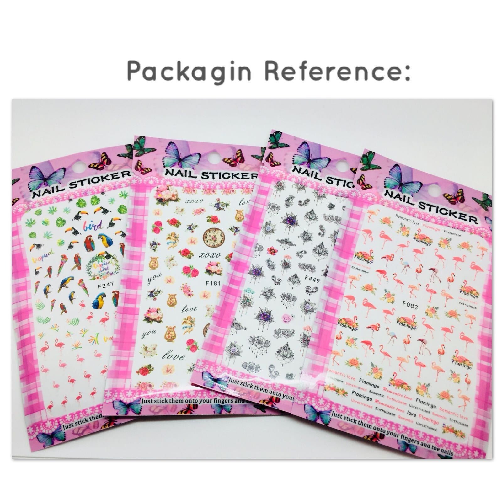 Nail Art Stickers Set Floral Lace Vintage Roses Palm Designs Large Manicure Kids