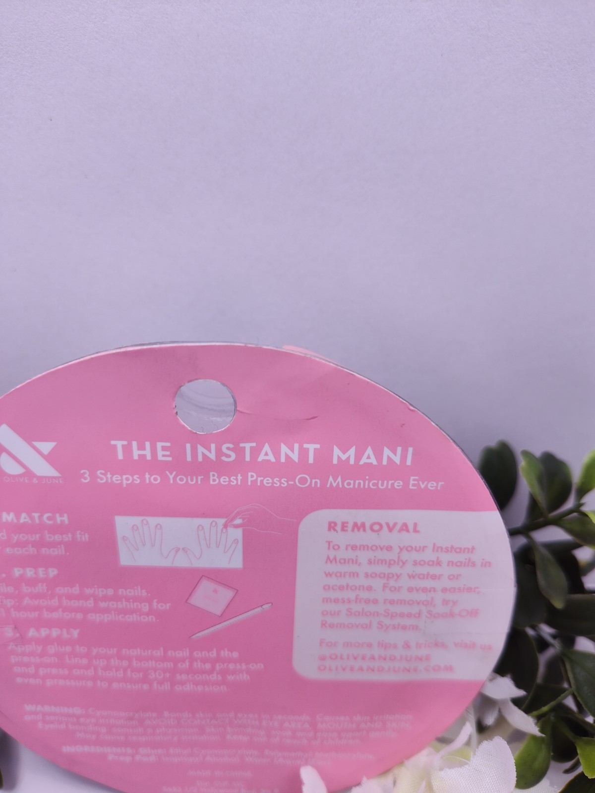 Olive & June press on nails Almond Medium Blush Aura 14day See Pictures Of Pckg