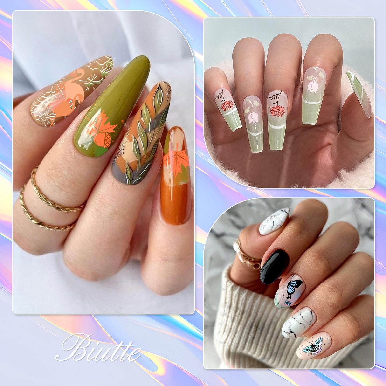 Nail Stamping Plate 20Pcs Nail Stamper Kit 16Pcs Nail Art Stamping Plates wit…