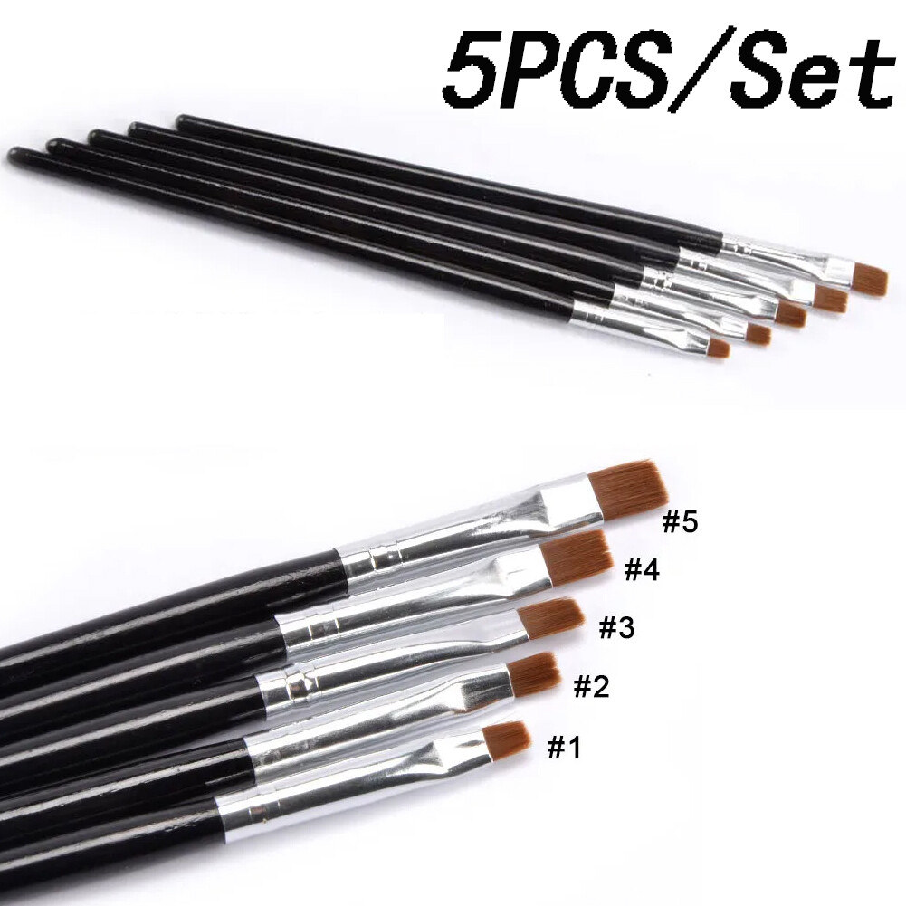 5pcs Nail Art Gel Pens Dotting Tool Nail Silicone Brushes Set Kit Professional