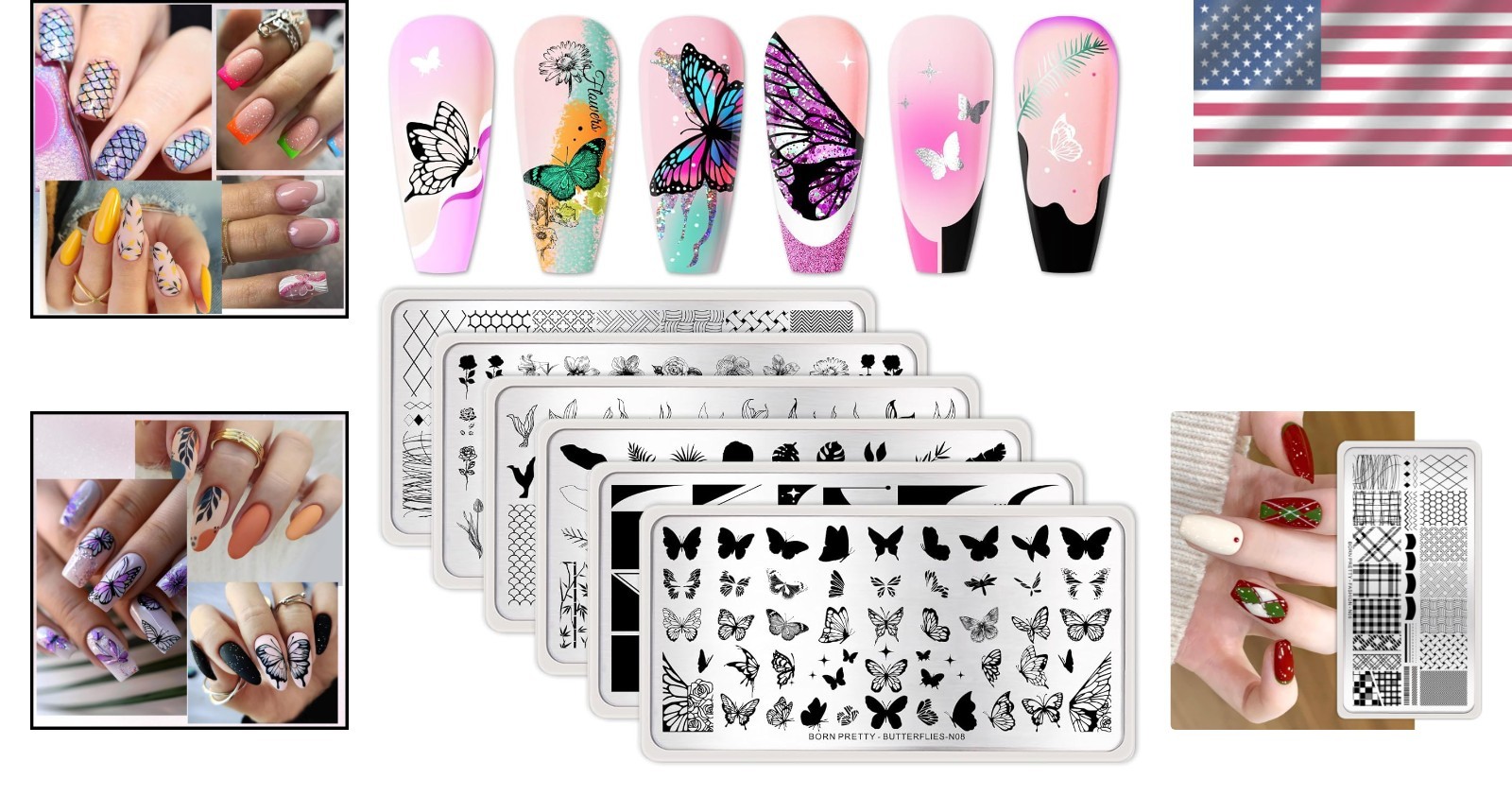 6PCS Nail Stamping Plates Set for Elegant DIY Nail Art – Floral & Geometric